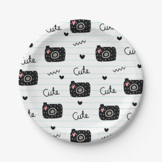 Camera pattern paper plates