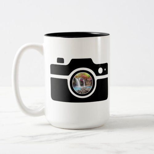 Camera personalized photo Two_Tone coffee mug