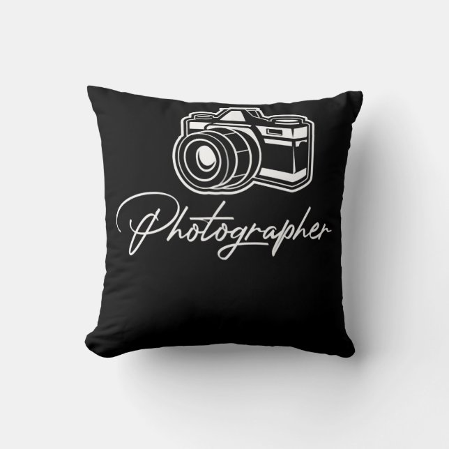 Camera Photographer Lens Cameraman Focus Photograp Throw Pillow (Front)