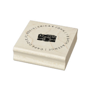 Camera photographer return address rubber stamp