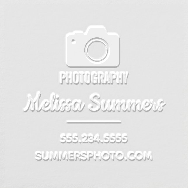 Camera Photography - Photographer Contact Info Embosser (Design)