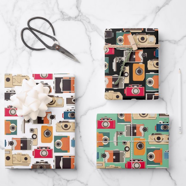 Camera Photography Photographer Pattern  Wrapping Paper Sheets (Front)