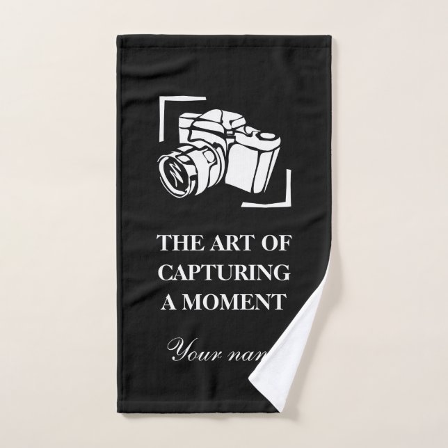 Camera photography quote black and white custom hand towel  (Hand Towel)