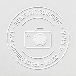 Camera Photography Round Address Embosser
