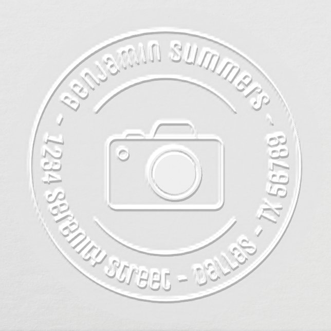 Camera Photography Round Address Embosser (Design)