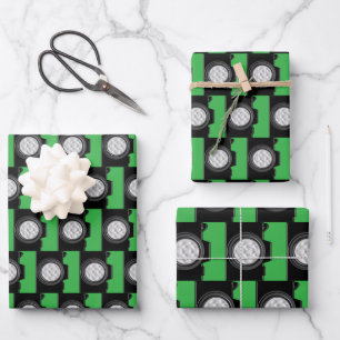 Camera Photography Theme Green Wrapping Paper Sheets