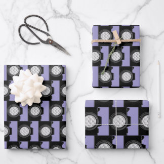 Camera Photography Theme Purple Wrapping Paper Sheets