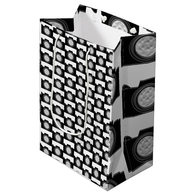 Camera Photography Theme White Medium Gift Bag (Front Angled)