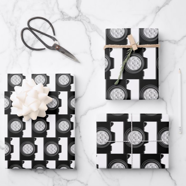 Camera Photography Theme  Wrapping Paper Sheets (Front)