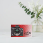 "Camera" - Professional Photographer, Photography Business Card (Standing Front)