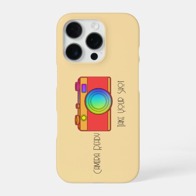 Camera Ready Take Your Shot Beige         Iphone Case (Back)
