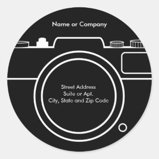 Camera Return Address Label - Black & White