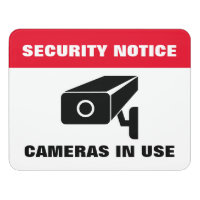 Camera security notice warning room sign