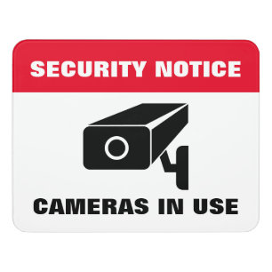 Camera security notice warning room sign