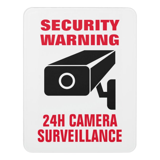 Camera Security Warning 24h surveillance notice Door Sign (Contemporary Vert)