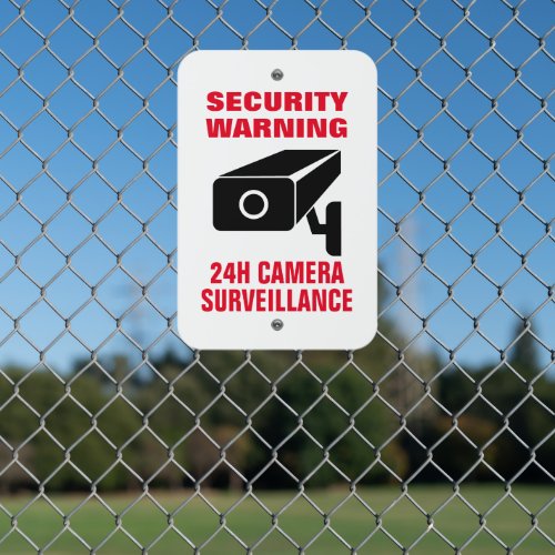 Camera Security Warning 24h surveillance notice Metal Sign