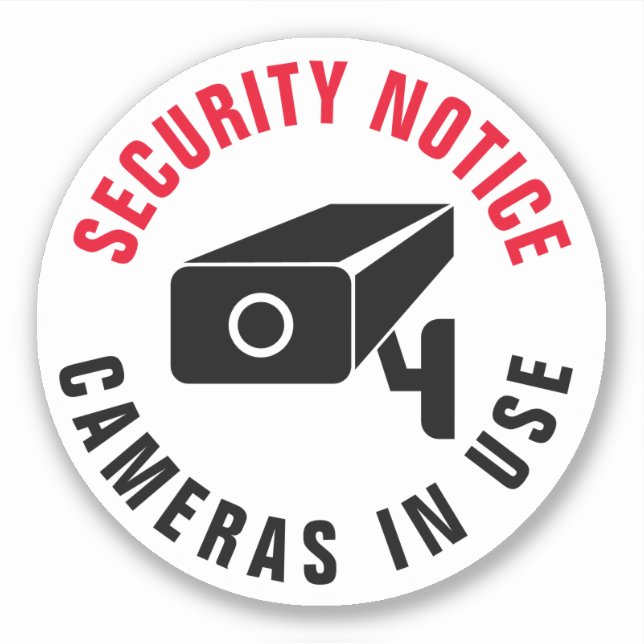 Camera Security Warning surveillance sign vinyl Sticker (Front)
