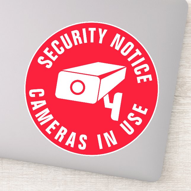 Camera Security Warning video surveillance notice  Sticker (Detail)