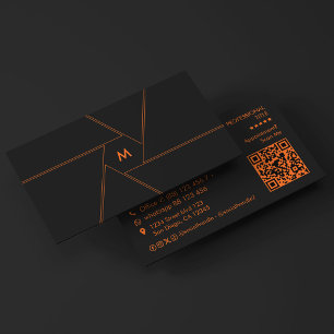 Camera Shutter Lens Photographer Orange Black Business Card