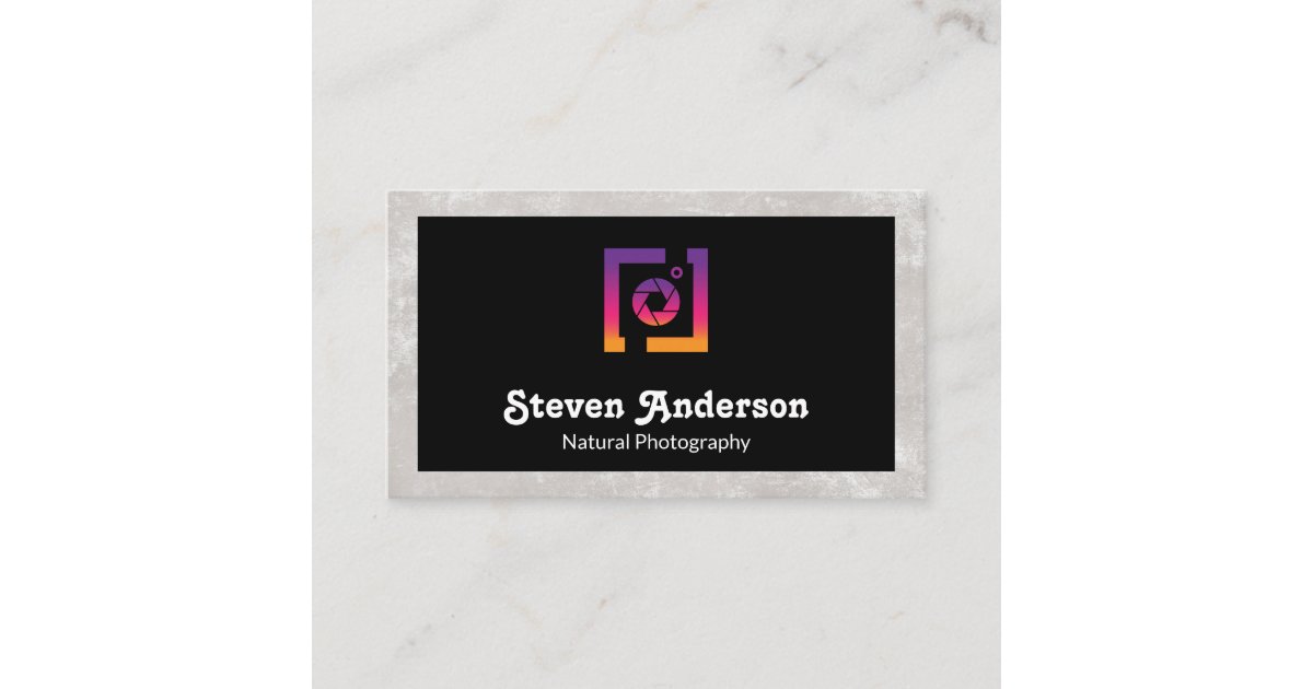 Camera Shutter Logo Business Card | Zazzle
