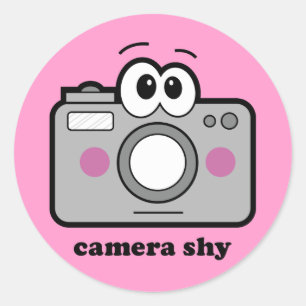 Camera Shy Classic Round Sticker