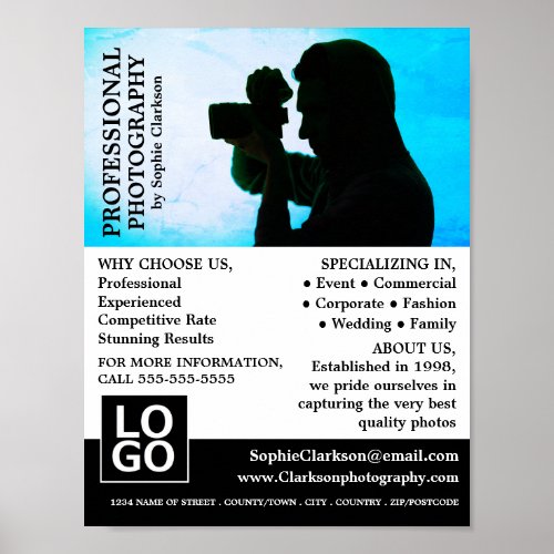 Camera Silhouette Photography Photographer Hire Poster