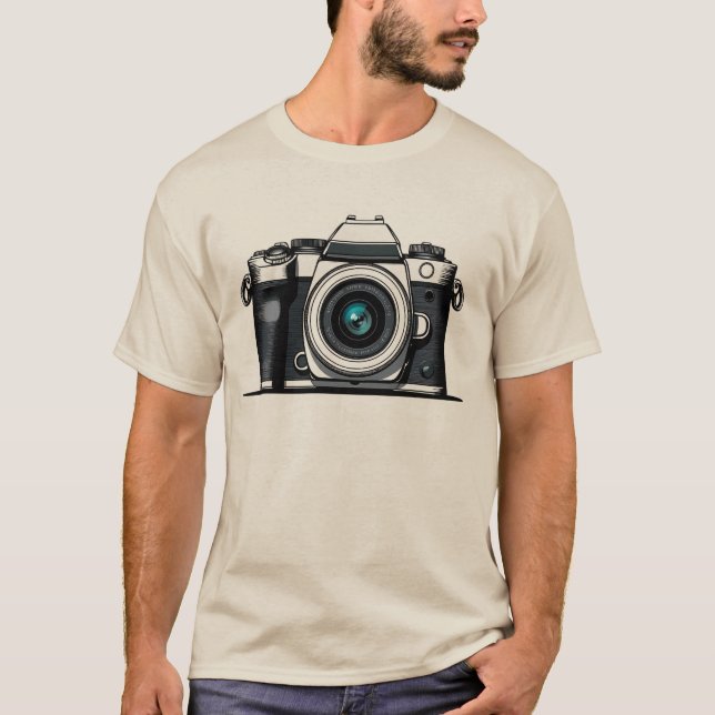Camera Sketch Graphic T-Shirt (Front)