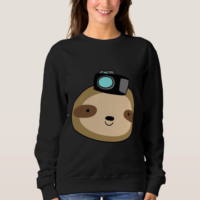 Camera Sloth Face Sweatshirt (Front)