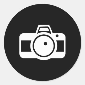 Camera Symbol Classic Round Sticker