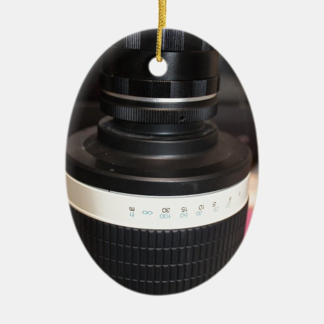 Camera Telescope Lens Ceramic Ornament (Front)