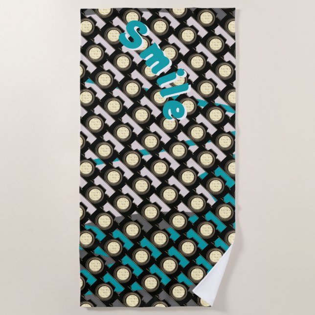 Camera Theme Photographer  Beach Towel (Front)