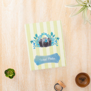 Camera With Azure Blue Leaves And Butterflies Mini Binder