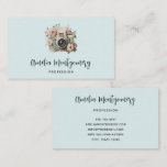 Camera with Flowers Retro Pastel Image Business Card