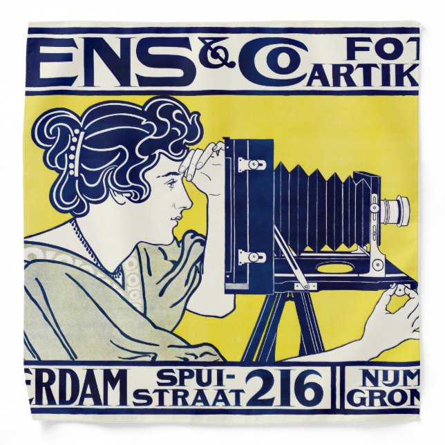 Camera Woman, Photographer, Van Caspel Bandana (Front)