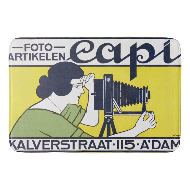 Camera Woman, Photographer, Van Caspel Bath Mat (Front)