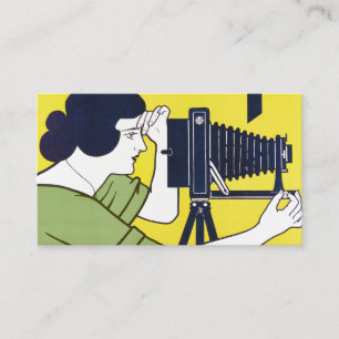 Camera Woman, Photographer, Van Caspel Business Card