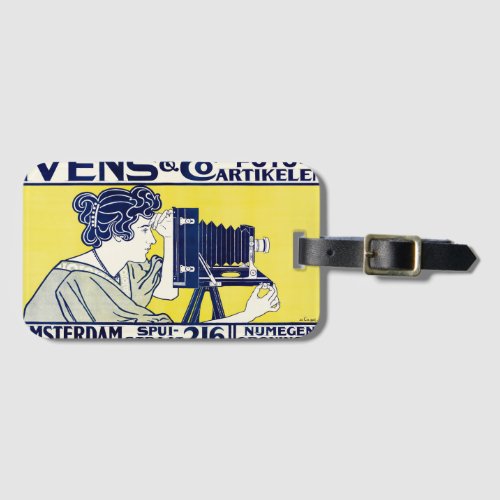 Camera Woman Photographer Van Caspel Luggage Tag