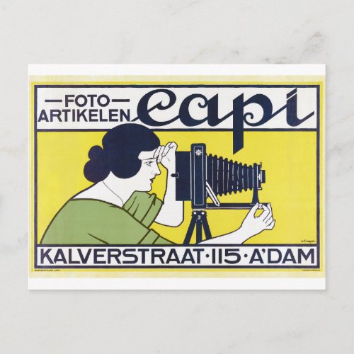Camera Woman Photographer Van Caspel Postcard