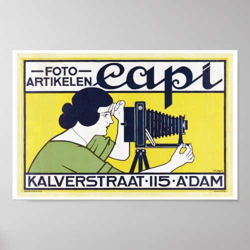 Camera Woman Photographer Van Caspel Poster