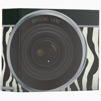 Camera Zebra Print Binder