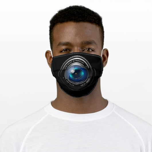 Camera Zoom Lens Adult Cloth Face Mask (Worn)