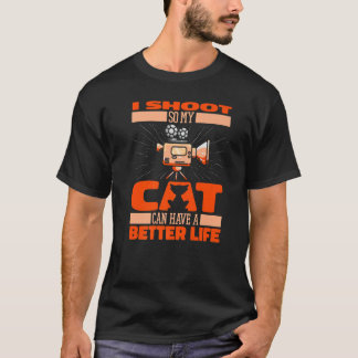 Cameraman Cat Videography Videographer Cameraman T-Shirt