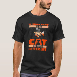 Cameraman Cat Videography  Videographer Cameraman T-Shirt
