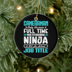 Cameraman Job Title Profession Photographer Skills Ceramic Ornament