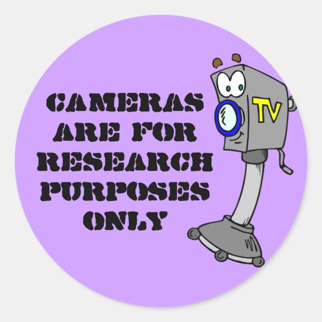 Cameras are for research purposes only classic round sticker (Front)