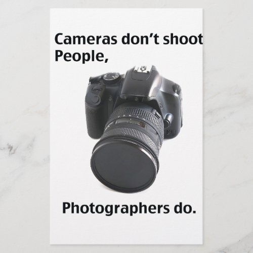 Cameras dont shoot people stationery