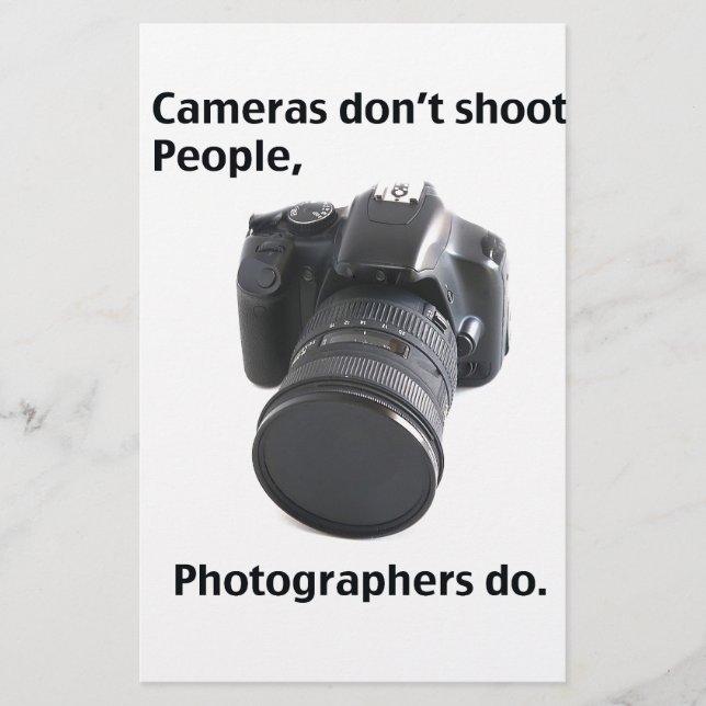 Cameras don't shoot people stationery (Front)