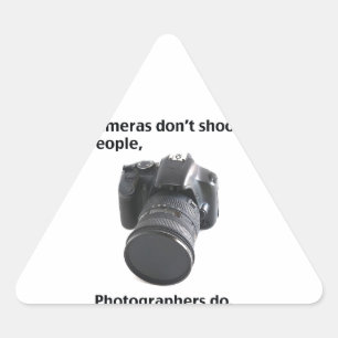 Cameras don't shoot people triangle sticker