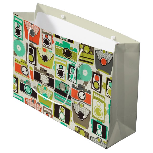 Cameras Retro Large Gift Bag (Front Angled)