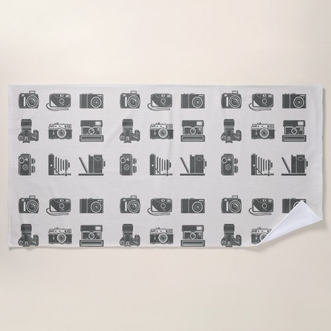 Cameras Vintage Photography Beach Towel (Front)
